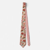 Blush Mohn Botanische Hochzeit Krawatte (Vorderseite)