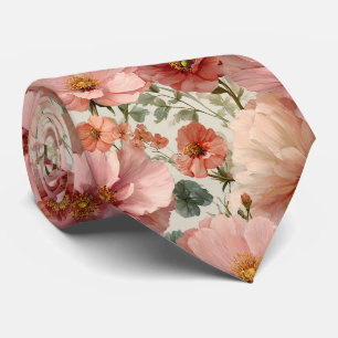 Blush Mohn Botanische Hochzeit Krawatte