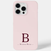 Blush Monogram Elegant Case-Mate iPhone Hülle (Rückseite)