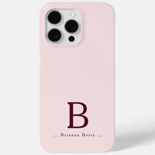 Blush Monogram Elegant Case-Mate iPhone Hülle (Rückseite)