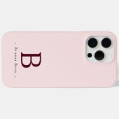Blush Monogram Elegant Case-Mate iPhone Hülle (Rückseite (Horizontal))
