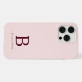 Blush Monogram Elegant iPhone Hülle (Rückseite (Horizontal))