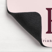 Blush Monogram Elegant Mousepad (Ecke)