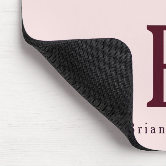 Blush Monogram Elegant Mousepad (Ecke)