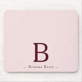 Blush Monogram Elegant Mousepad