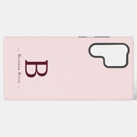 Blush Monogram Elegant Samsung Galaxy Hülle (Rückseite (Horizontal))