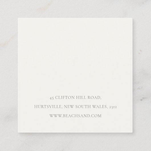 Blush Monogram Floral Crown Wappen Order Vielen Da Quadratische Visitenkarte (Rückseite)