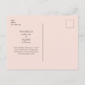 Blush Monogram Foto Wedding Save the Date Postkarte (Rückseite)