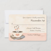 Blush Monogram Heart Coffee Wedding RSVP Karten (Rückseite)