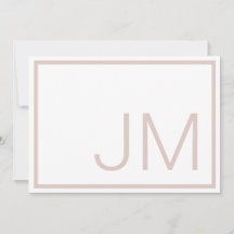 Blush Monogram Initial Danke flache Note Card