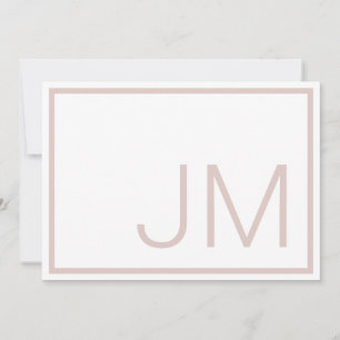 Blush Monogram Initial Danke flache Note Card
