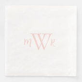 Blush Monogram White Wedding Serviette (Vorderseite)