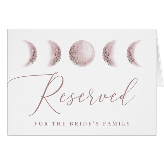 Blush Moon. Celestial Wedding Reserviert Table Sig (Vorderseite (Horizontal))
