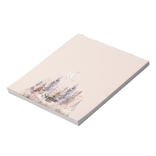 Blush Moon Purple Trees Notizblock (Rotiert)