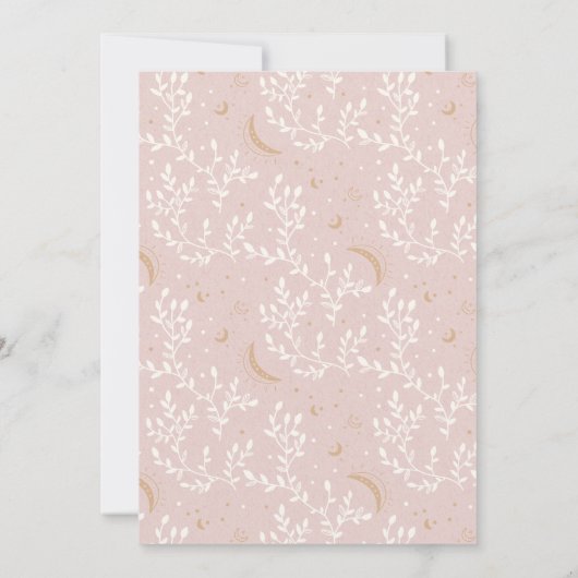 Blush Moon Stars Celestial Junggeselinnen-Abschied Einladung (Rückseite)