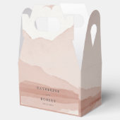 Blush Mountain Range Landscape Monogram Wedding Geschenkschachtel (Geöffnet)