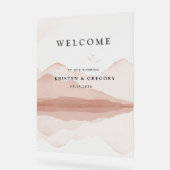 Blush Mountain Range Landschaft Hochzeit Acrylschild (Winkel)