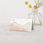 Blush Mountain Range Landschaft Hochzeit Platzkart Platzkarte (Vorderseite)