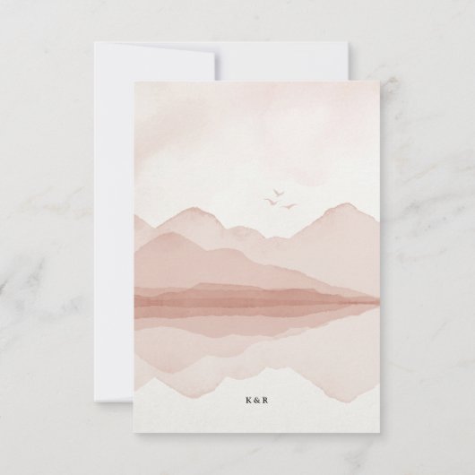 Blush Mountain Range Save the Date Einladung (Rückseite)