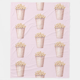 Blush Movie Time Popcorn Fleecedecke