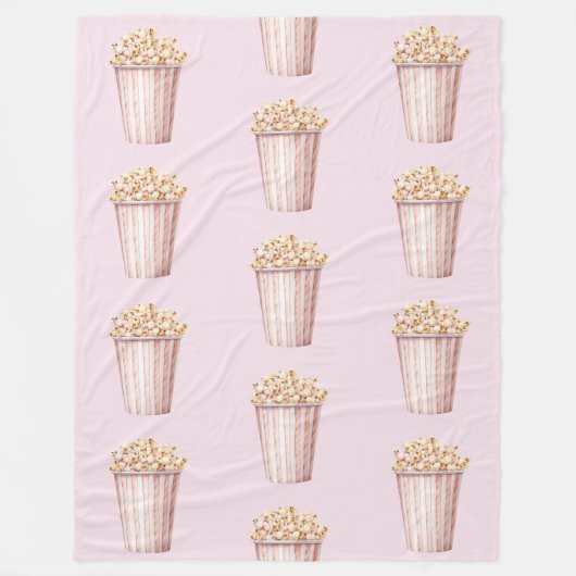 Blush Movie Time Popcorn Fleecedecke (Vorderseite)