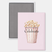 Blush Movie Time Popcorn Magnet (Vorderseite/Rückseite)