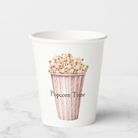 Blush Movie Time Popcorn Pappbecher (Vorderseite)