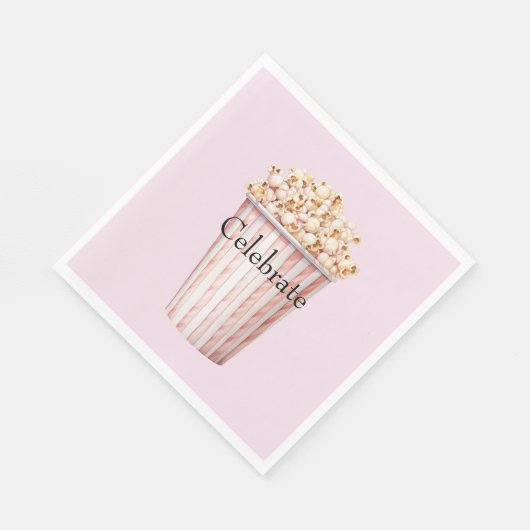 Blush Movie Time Popcorn Serviette (Ecke)