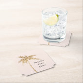 Blush Muschel Glam Gold Glitzer Palm Tree Untersetzer (Vor Ort)