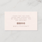 Blush Mystical Danke für das Branding kleiner Unte Visitenkarte (Rückseite)