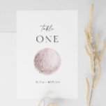 Blush Mystical Moon | Elegant Celestial Wedding Tischnummer<br><div class="desc">Bringen Sie eine sanfte, romantische Touch zu Ihrem Hochzeitsempfang mit dieser mystischen Mondlandschaft. Diese Karte ist mit einem zarten rosa Mond und raffinierter, moderner Typografie gestaltet und eignet sich ideal für himmlische, mondbezogene oder durch Astrologie inspirierte Hochzeiten. Die gepflegte und minimalistische Gestaltung macht es vielseitig genug, um zeitgemäße und hochmoderne...</div>