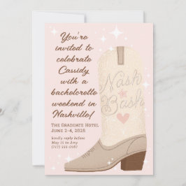 Blush Nash Bash Cowgirl Boot Junggeselinnen-Abschi Einladung