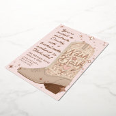 Blush Nash Bash Cowgirl Boot Junggeselinnen-Abschi Folieneinladung (Gedreht)