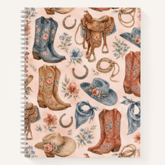 Blush Nashville Cowgirl Stiefel Sattel Notizblock