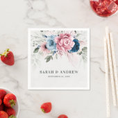 Blush Navy Blue Soft Pastel Pink Blues Hochzeit Serviette (Beispiel)