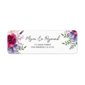 Blush & Navy Blue Watercolor Floral Label (Vorne)