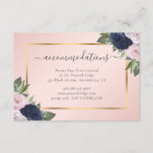 Blush Navy Blue Wedding Hotel Unterkunft Begleitkarte (Vorderseite)