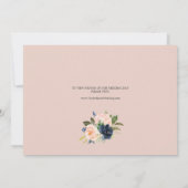 Blush & Navy Blume Ankündigung zur blauen Entfaltu (Rückseite)