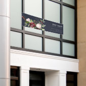 BLUSH NAVY BURGUNDY PROTEA FLORAL BUSINESS BANNER (Äußeres Gebäude)