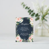Blush Navy Dusty Blue Floral Geometric Botanical Begleitkarte (Stehend Vorderseite)