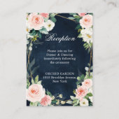 Blush Navy Dusty Blue Floral Geometric Botanical Begleitkarte (Vorderseite)