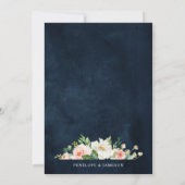 Blush Navy Dusty Blue Geometric Botanical Wedding Einladung (Rückseite)