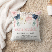 Blush Navy Floral Boho Dreamcatcher Geburtsstunde Kissen (Decke)