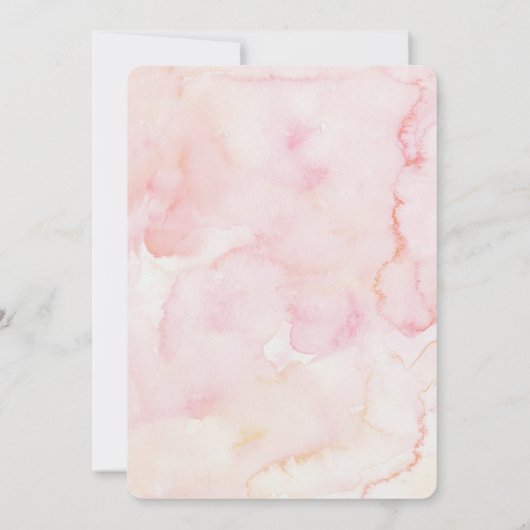 Blush & Navy Floral & Eukalyptus Girl 1. Geburtsta Einladung (Rückseite)