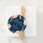 Blush Navy Floral Gold Brautparty Vielen Dank Geschenkanhänger (Beispiel)