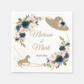 Blush & Navy Kentucky Derby Wedding Serviette (Vorderseite)