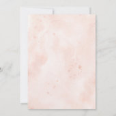 Blush & Navy Peach Blume Babydusche Einladung (Rückseite)