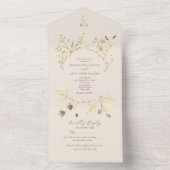 Blush Neutral Floral All-in-One Einladung (Innen Boden)