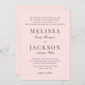 Blush Neutral Raffinierte klassische Hochzeitseinl Einladung (Vorne/Hinten)