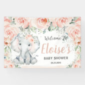 Blush Niedlich Elephant Baby Dusche Hintergrund Banner (Horizontal)